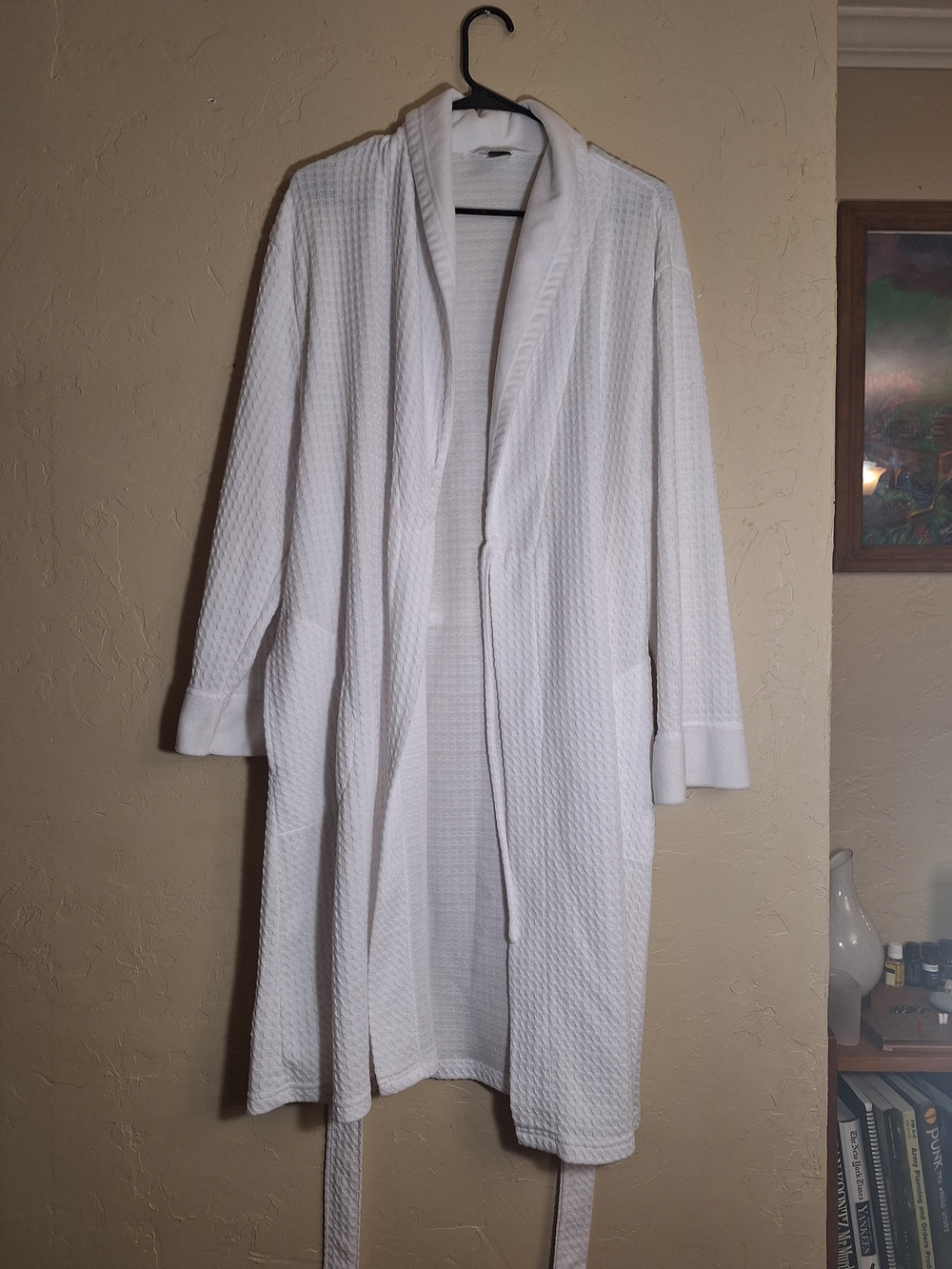 Liz Claiborne White Waffle Knit Belted Robe Size Large